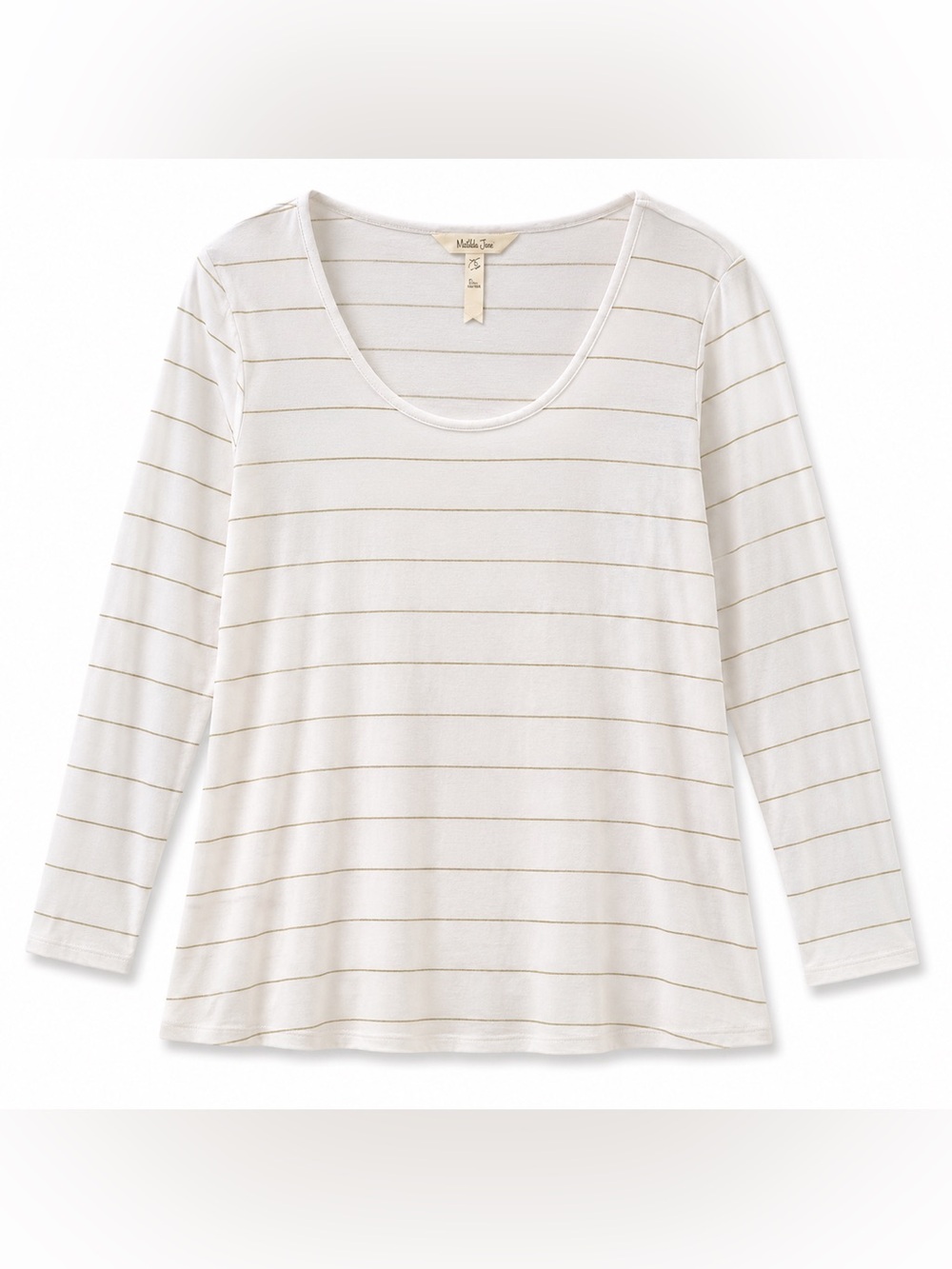 Matilda Jane Cream Striped Scoop-Neck Long Sleeve Top Size S GUC